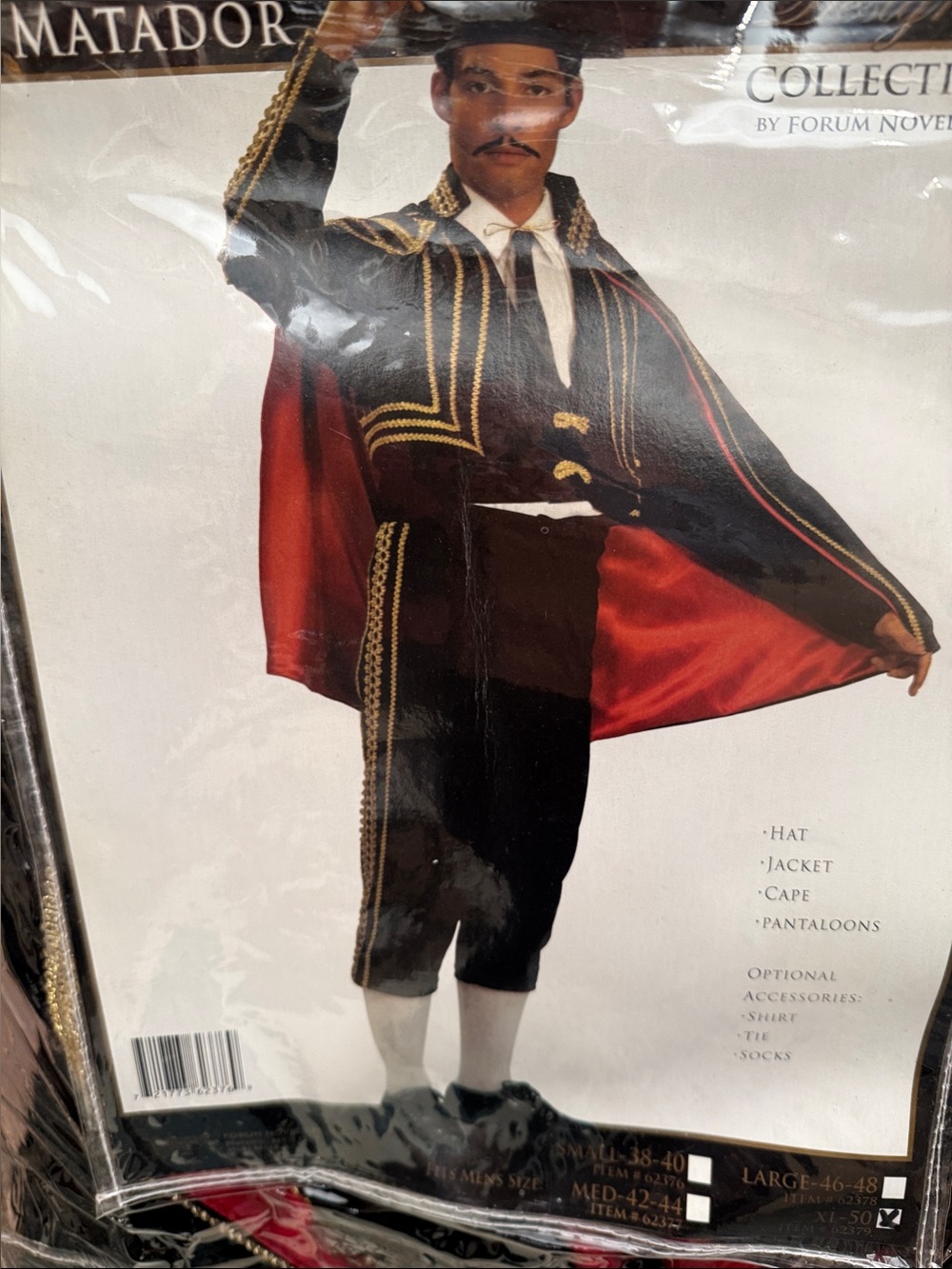 Forum Novelties Brand Matador-Inspired Black and Red Men's Jacket & Cape XL